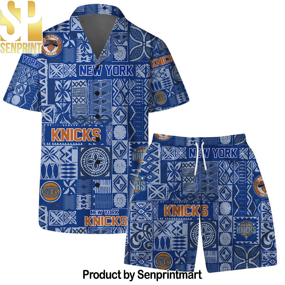 New York Knicks Team Logo Tropical Pattern Hawaiian Set – SEN0491