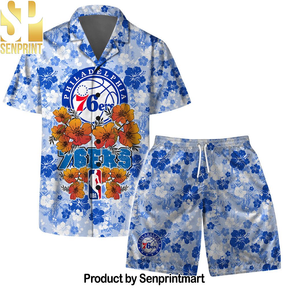 Philadelphia ers NBA Aloha Summer Logo Team And Pattern Hawaiian Set – SEN0536