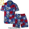 Philadelphia ers NBA Team Logo Floral Leaf Pattern Hawaiian Set – SEN0467