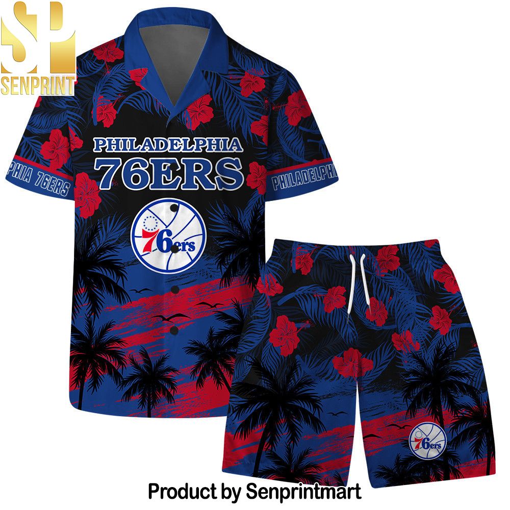Philadelphia ers NBA Team Logo Summer Vibes Pattern Hawaiian Set – SEN0458
