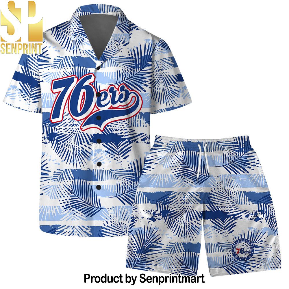 Philadelphia ers Team Logo Pattern Leaves Tropical Hawaiian Set – SEN0558