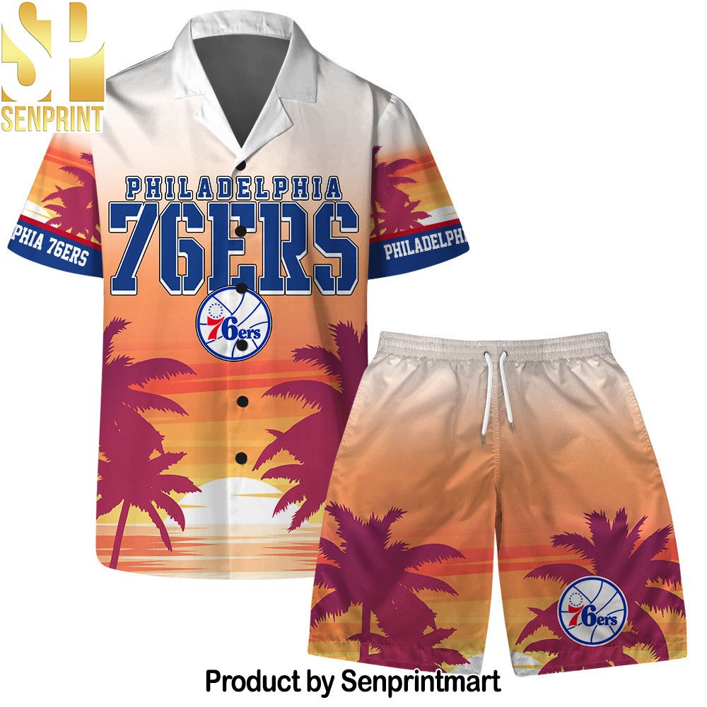 Philadelphia ers Team Logo Pattern Sunset Tropical Hawaiian Set – SEN0466