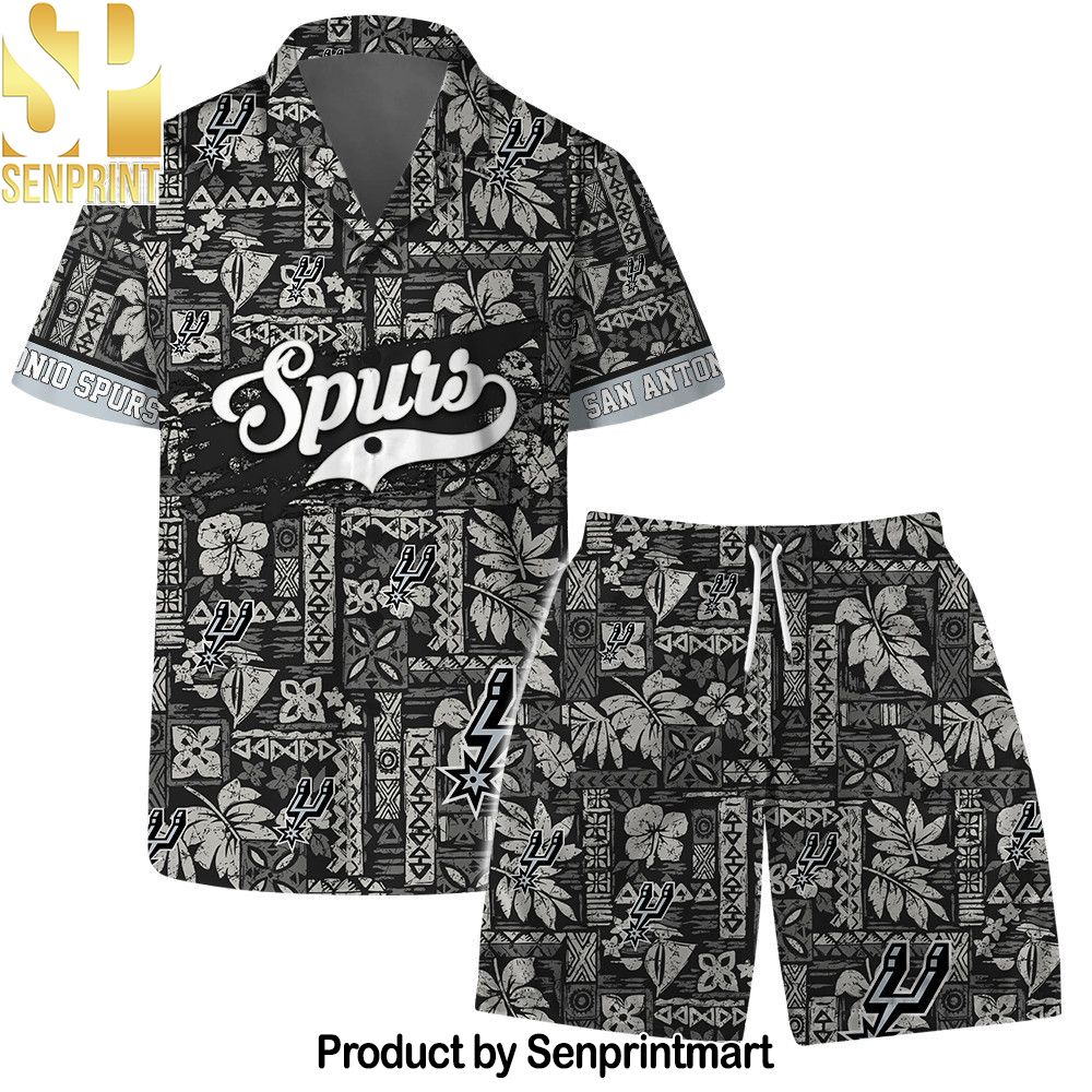 San Antonio Spurs Team Logo Pattern Classic Hawaiian Set – SEN0628