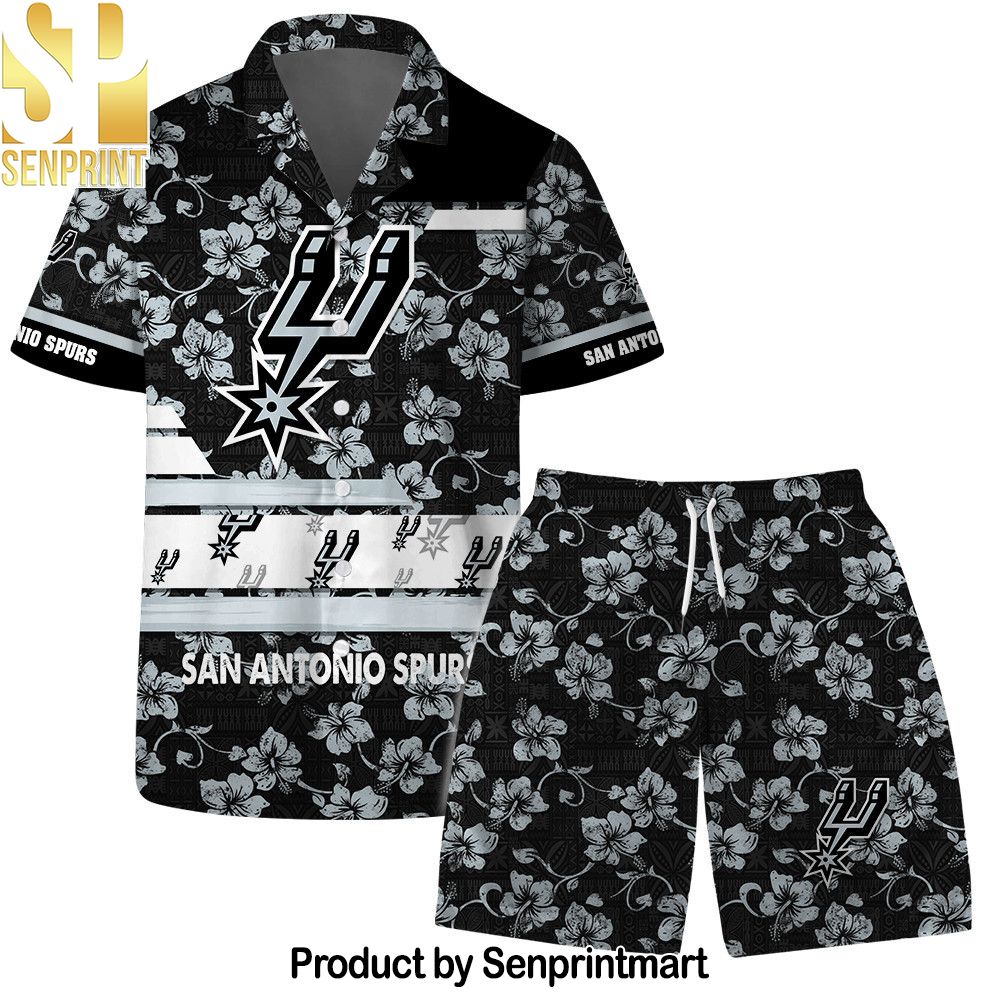 San Antonio Spurs Team Logo Pattern Vintage Aloha Hawaiian Set – SEN0625