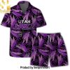 Utah Jazz Team Logo Pattern Leaves Tropical Hawaiian Set – SEN0605