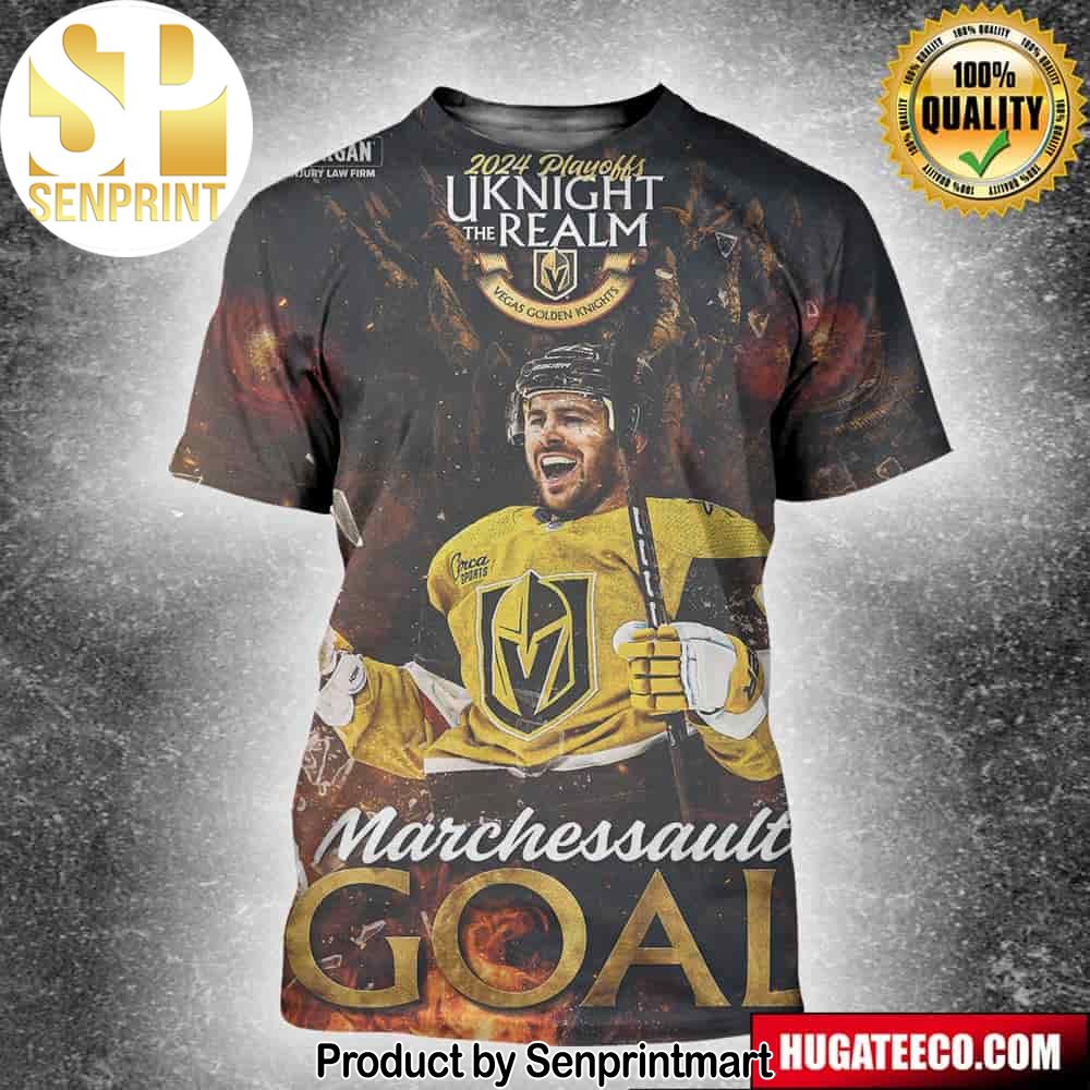 2024 Playoffs Uknight The Realm Vegas Golden Knights NHL Morgan And Morgan America’s Largest Injury Law Firm Marchessault Goal Full Printing Shirt – Senprintmart Store 2681
