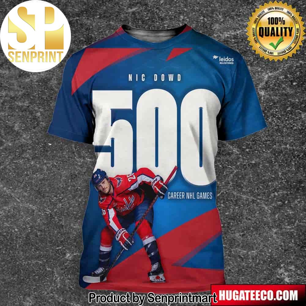 500 For Nic Dowd All Caps Washington Capitals Stanley Cup Playoffs 2024 Unisex 3D Shirt – Senprintmart Store 2726