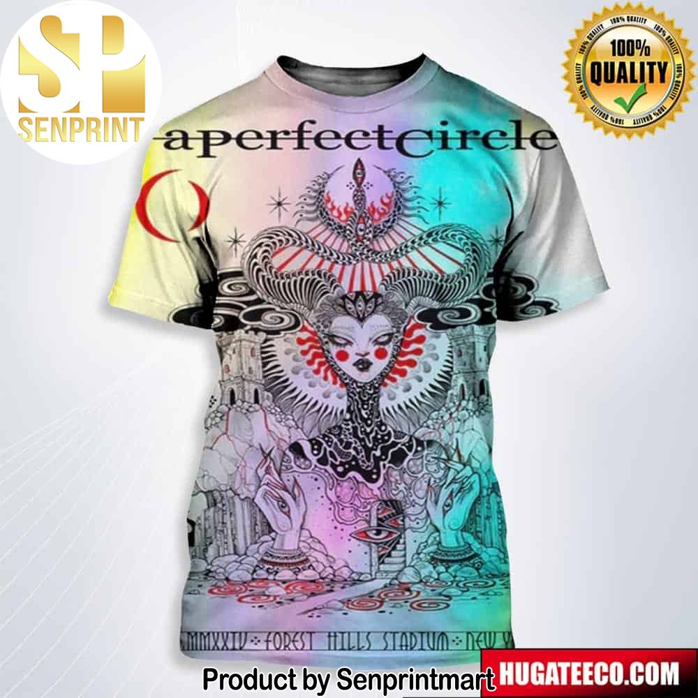 A Perfect Circle Show Poster For Forest Hills On V Iv Mmxxiv Stadium New York Ny Unisex 3D Shirt Copy – Senprintmart Store 2591