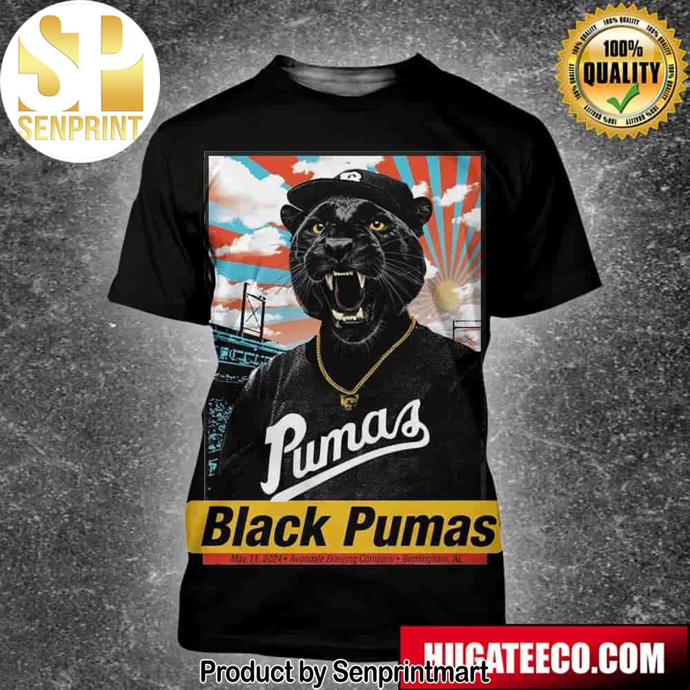 Black Pumas May 11 2024 Avondale Brewing Company Birmingham Al The Great Posters Incredible Full Printing Shirt – Senprintmart Store 2539