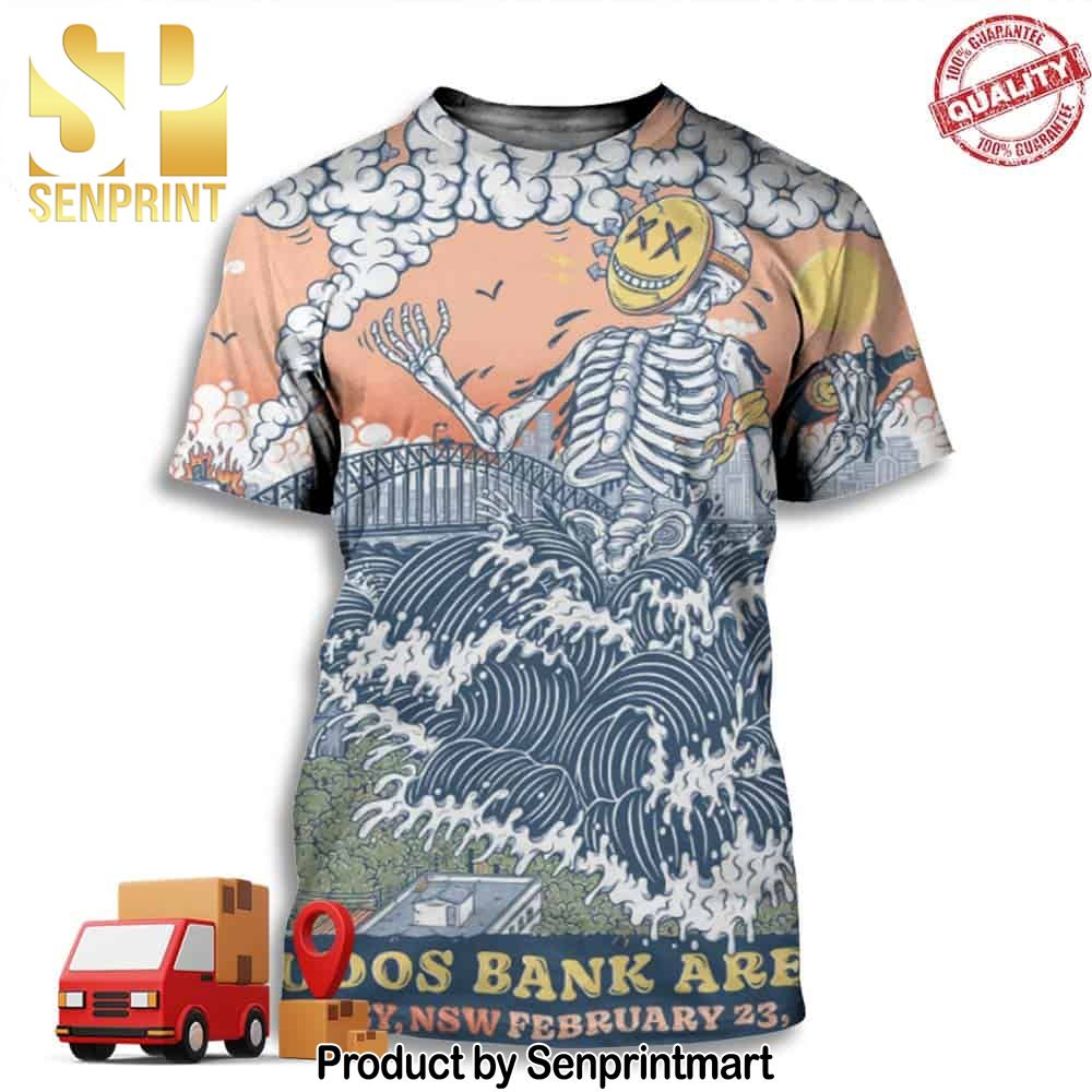 Blink-182 At Qudos Bank Arena Sydney NSW Fabruary 23 World Tour 2024 Full Printing Shirt – Senprintmart Store 3217