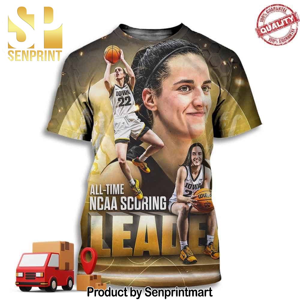 Caitlin Clark Is All-time Leading Scorer In Men’s Or Women’s NCAA Basketball Full Printing Shirt – Senprintmart Store 3105