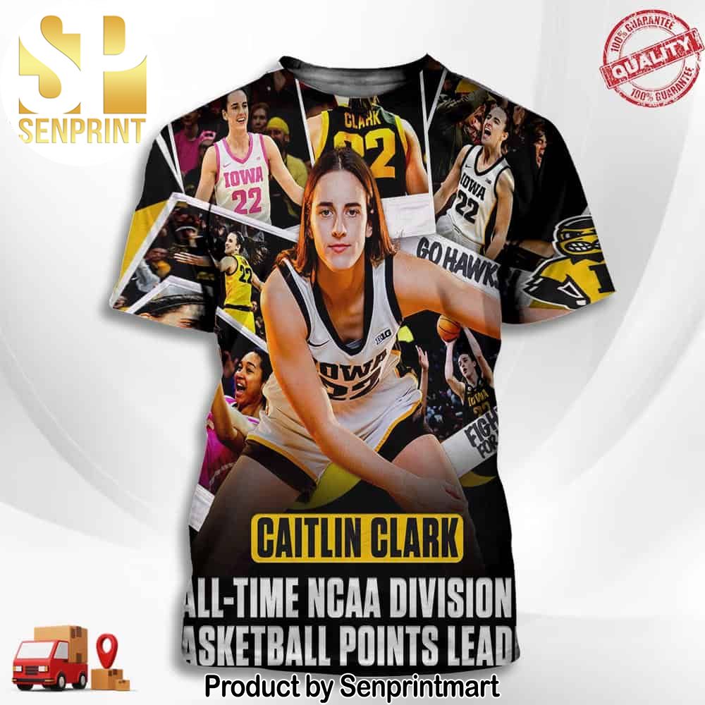Caitlin Clark Is The Most Prolific Scorer In NCAA Division I Basketball History Full Printing Shirt – Senprintmart Store 3097