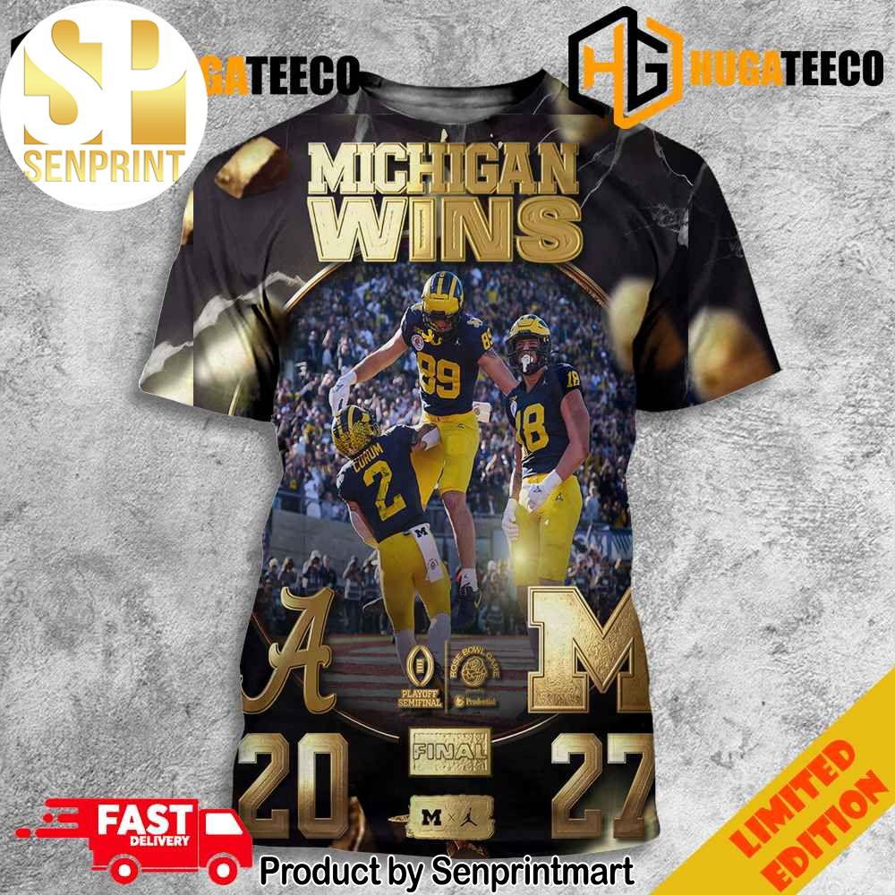 Congratulations Michigan Wolverines Is The Champions Rose Bowl Game CFB Season 2023-2024 Playoff Semifinal Merchandise Full Printing Shirt – Senprintmart Store 3363