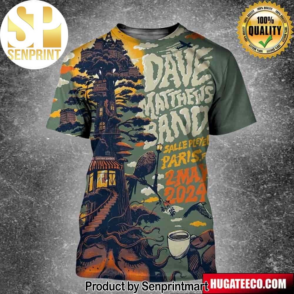 Dave Matthews Band Show On May 2 2024 In Paris At Salle Pleyel Unisex 3D Shirt – Senprintmart Store 2598
