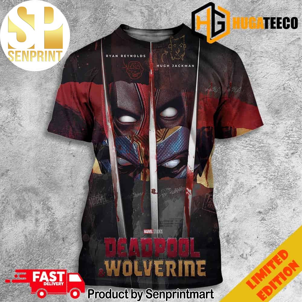 Deadpool And Wolverine Marvel Studios Ryan Reynolds And Hugh Jackman Fan Art Poster Full Printing Shirt – Senprintmart Store 3251