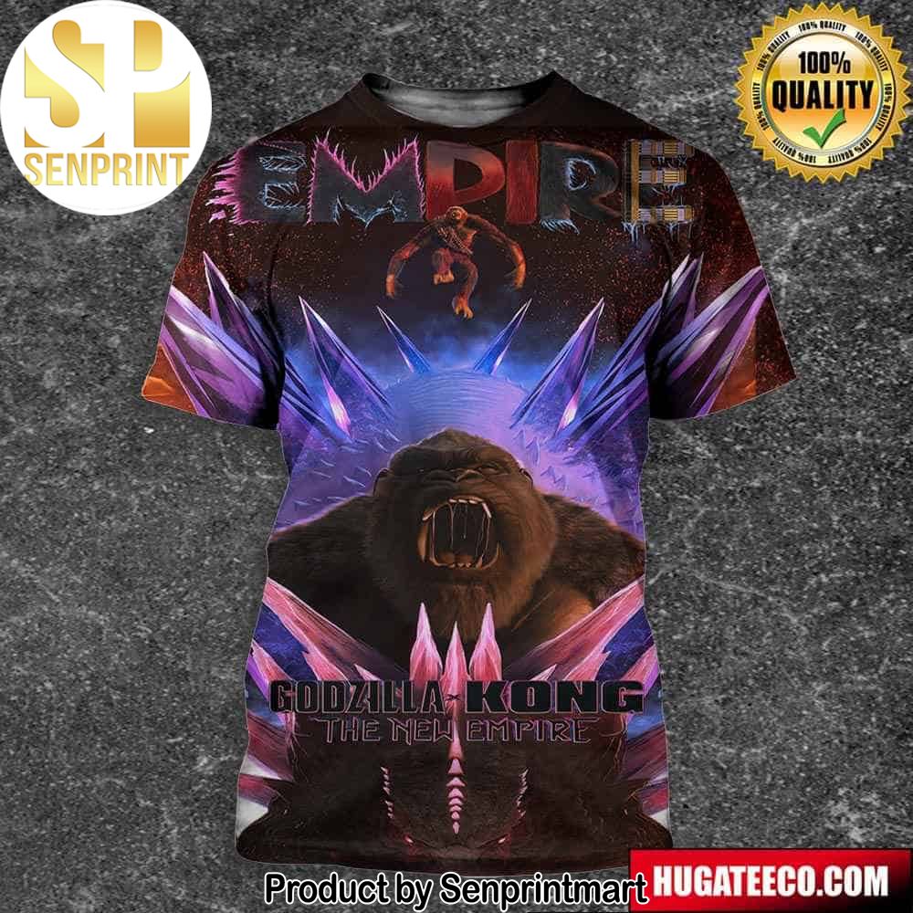 Excited Godzilla X Kong The New Empire Alt-poster Illustration Full Printing Shirt – Senprintmart Store 2875