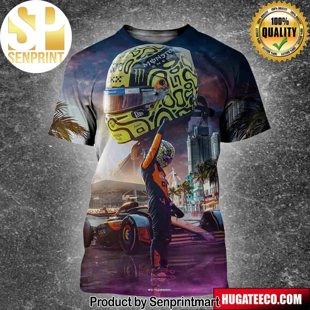 F1 Lando Norris Miami Gp Winner Poster Unisex 3D Shirt – Senprintmart Store 2570