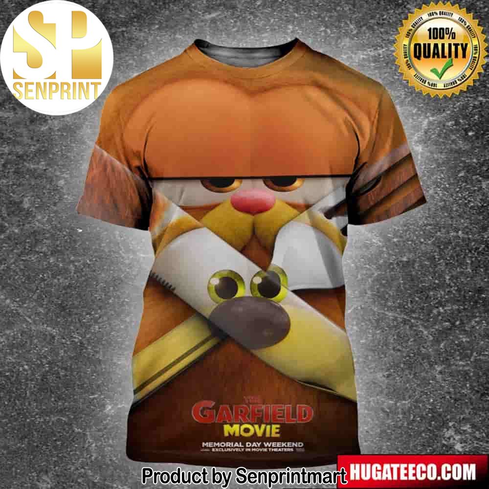 Funny Deadpool Themed The Garfield Movie Poster Releasing In Theaters On May 24 Unisex 3D Shirt – Senprintmart Store 2560