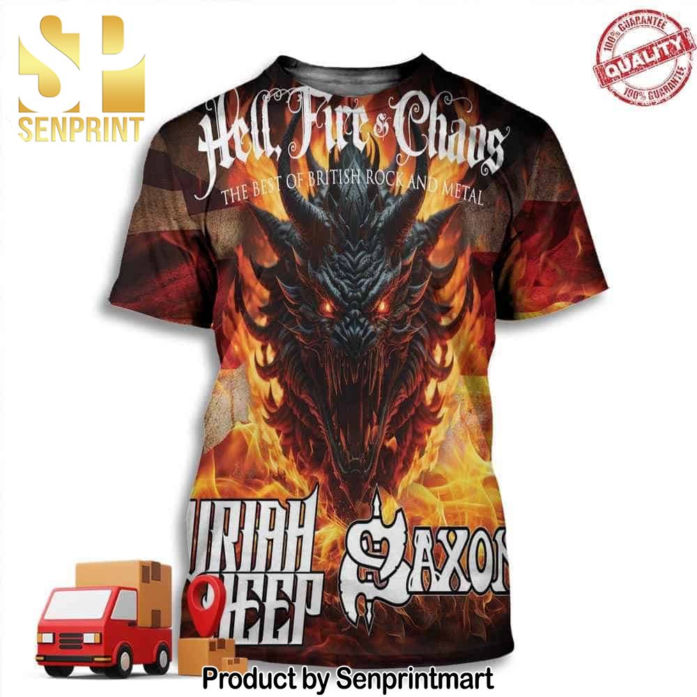 Hell Fires Of Chaos The Mighty Saxon Announce Haute Spot In Cedar Park TX With Uriah Heep On 27th May 2024 Full Printing Shirt – Senprintmart Store 3170