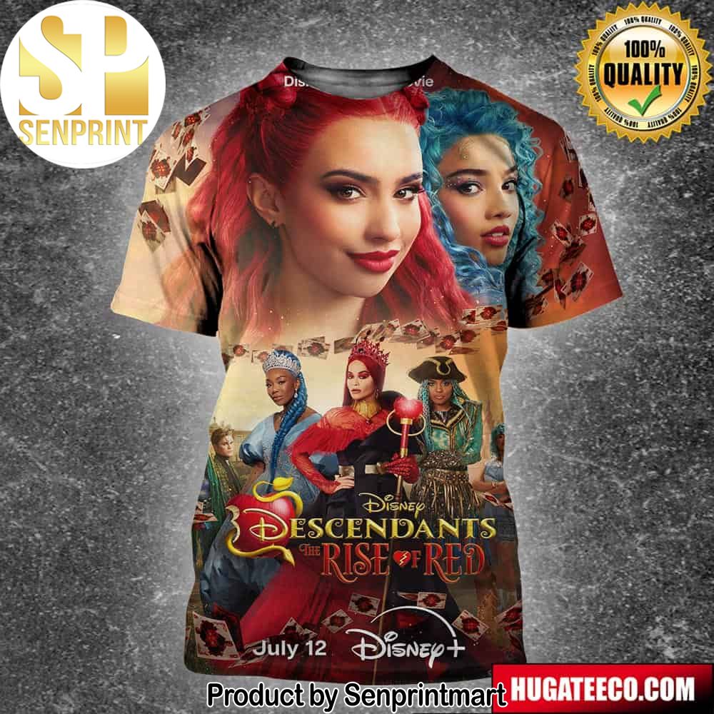 Incredible Poster For Descendants The Rise Of Red Releasing On Disney On July 12 Unisex 3D Shirt – Senprintmart Store 2409