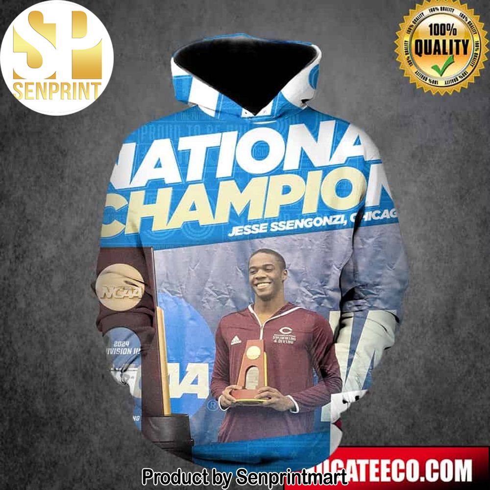Jesse Ssengonzi From The University Of Chicago Athletics Swam A Record-Breaking Race In The 100 Yard Butterfly National Champion NCAA Division III 3D Hoodie T-Shirt – Senprintmart Store 2890