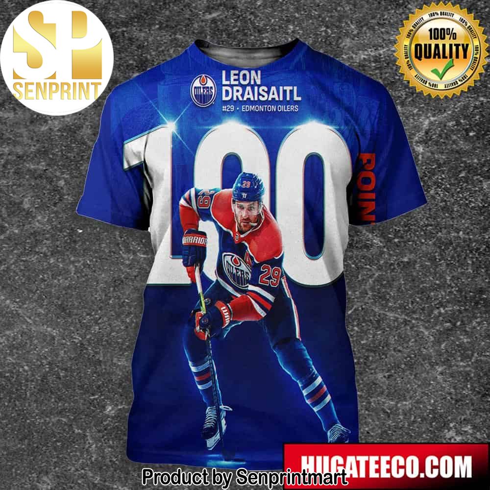 Leon Draisaitl NHL Has Surpassed The Hundred Point Milestone For The Fifth Time In His Career Full Printing Shirt – Senprintmart Store 2783