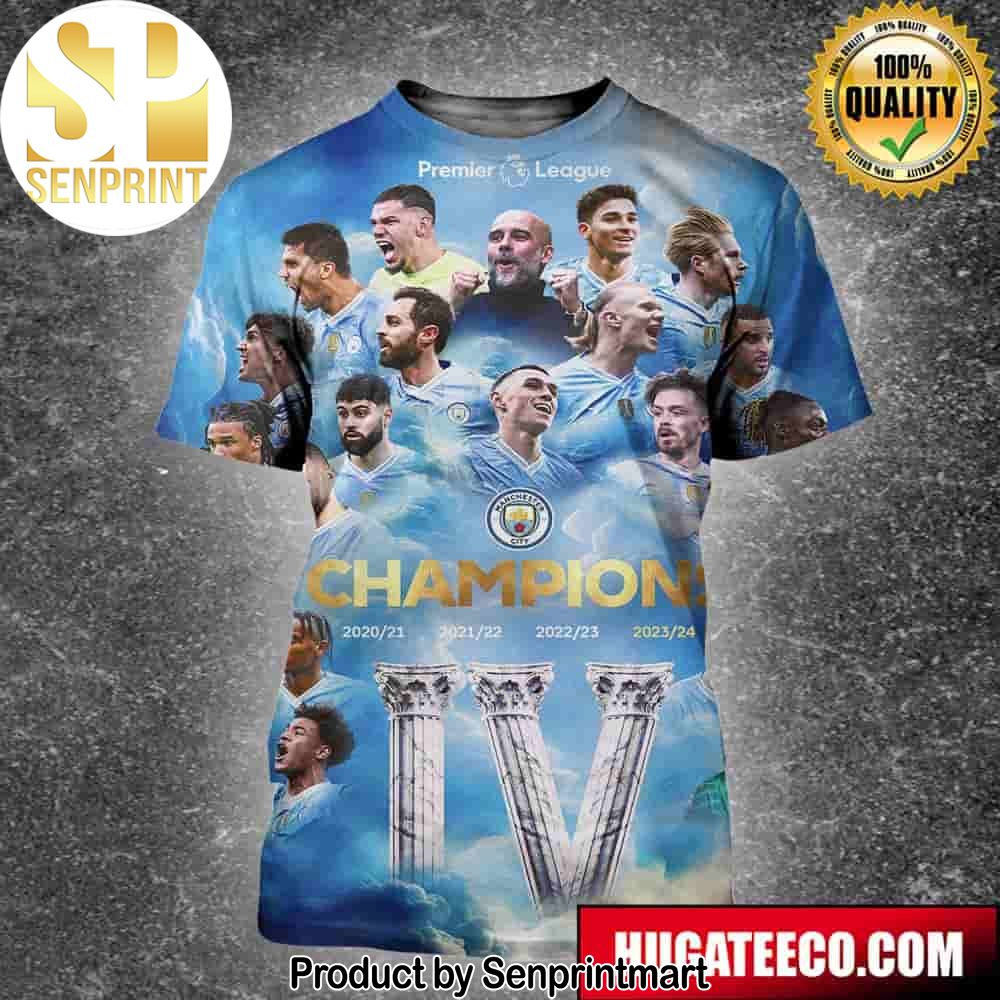 Manchester City Is Premier League Champions 2023-24 Unisex 3D Shirt – Senprintmart Store 2431