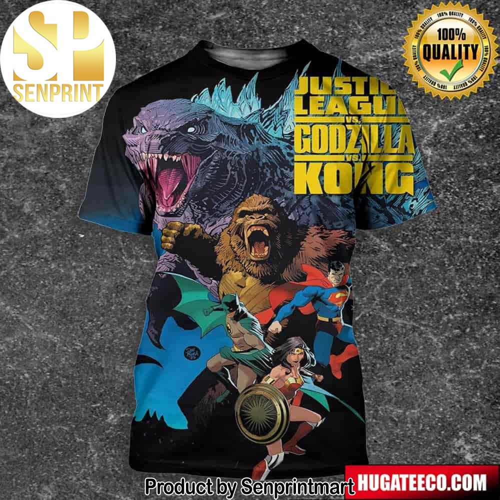 New Poster For Justice League Vs Godzilla X Kong Full Printing Shirt – Senprintmart Store 2819