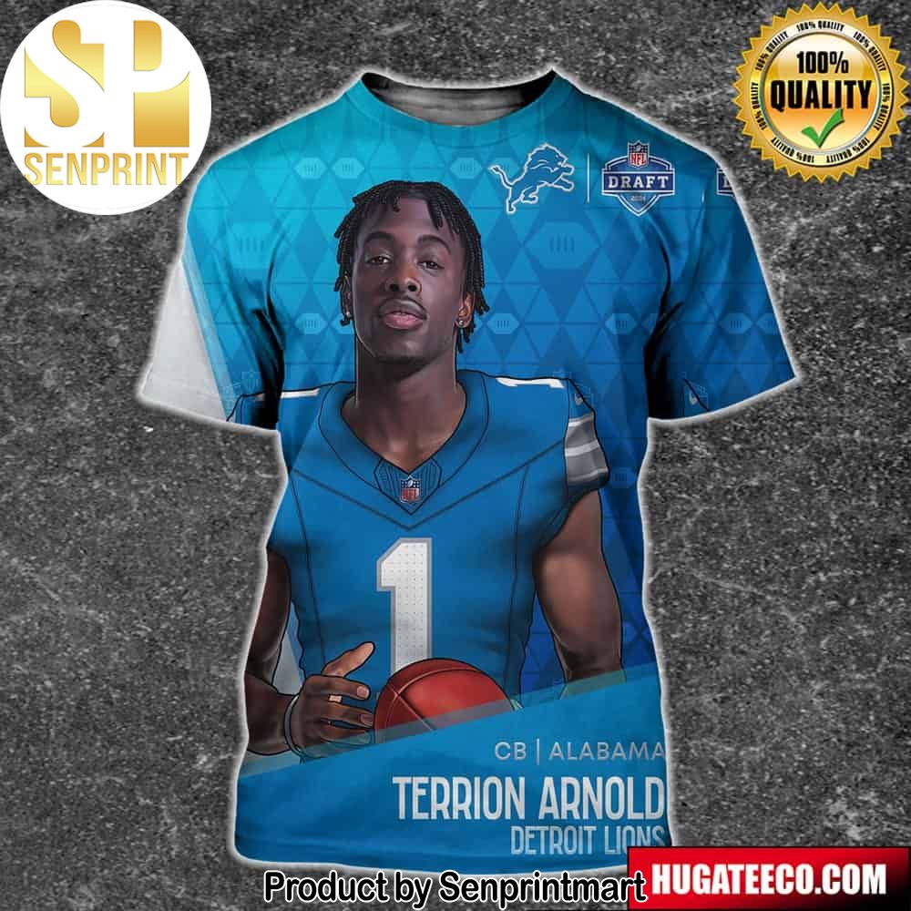 NFL Draft 2024 Cb Alabama Terrion Arnold Detroit Lions Unisex 3D Shirt – Senprintmart Store 2643