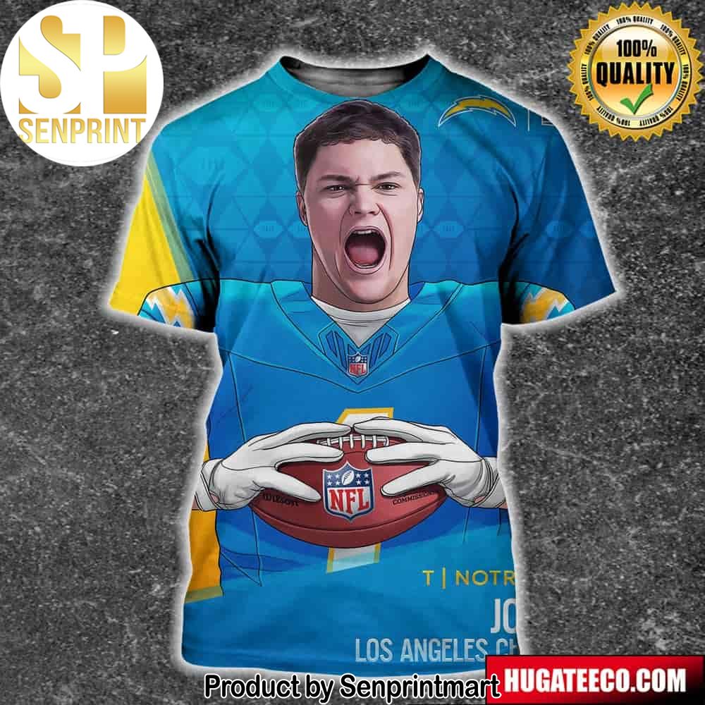 NFL Draft 2024 T Notre Dame Joe Alt Los Angeles Chargers Unisex 3D Shirt – Senprintmart Store 2654