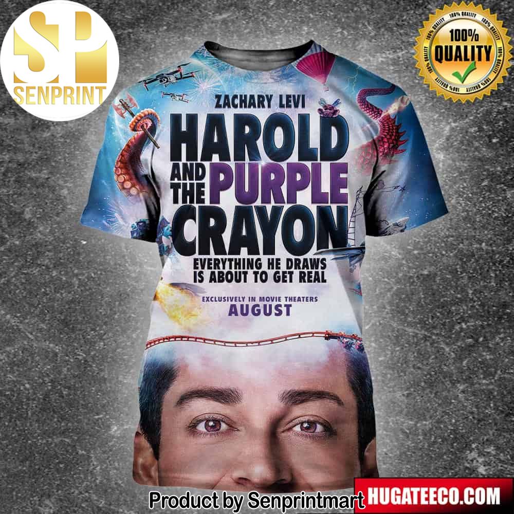 Official Poster For Harold And The Purple Crayon Starring Zachary Levi Releasing In Theaters On August 2 Unisex 3D Shirt – Senprintmart Store 2408