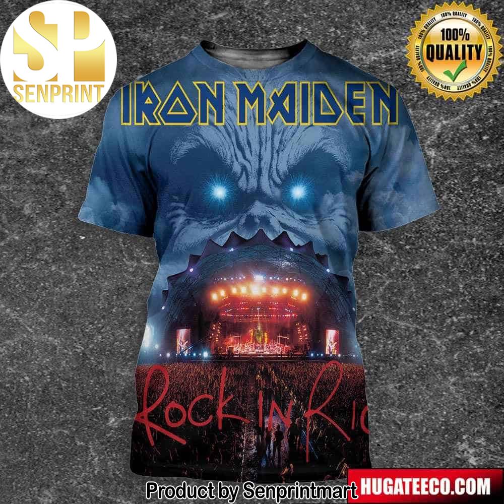 Official Poster For Iron Maiden Rock In Rio Full Printing Shirt – Senprintmart Store 2866