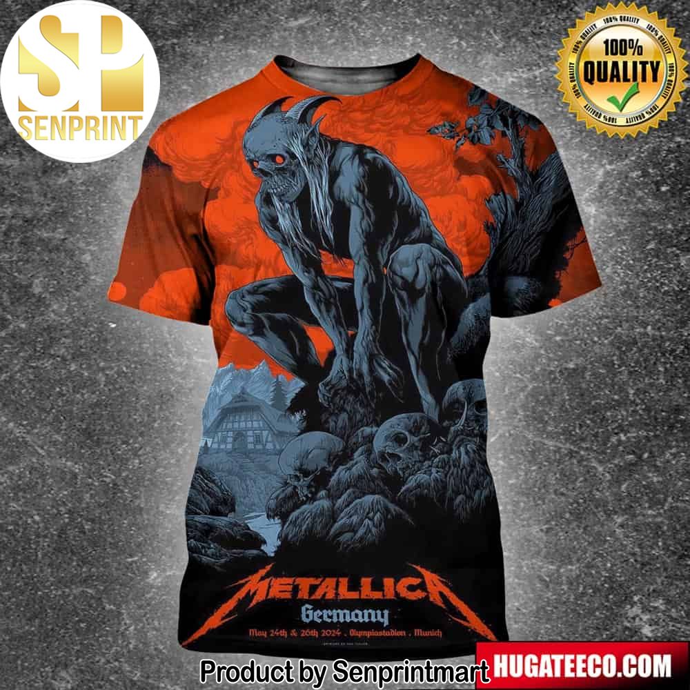 Poster Alluding To The Presentation Of Metallica At The Olympiastadion In Munich Germany From 24 And 26 May Full Printing Shirt – Senprintmart Store 2417