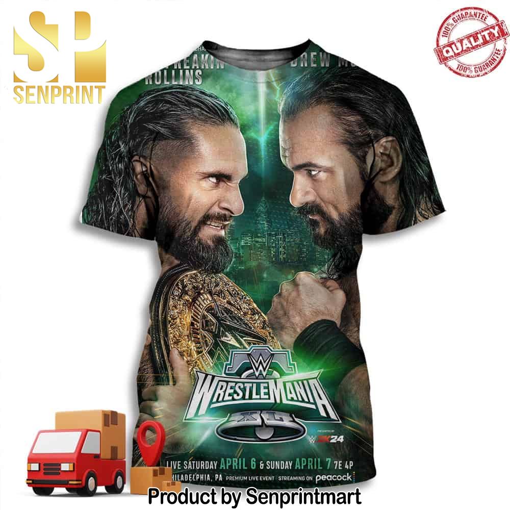 Seth Freakin Rollins And Drew McIntyre WWE World Heavyweight Champion Wrestle Mania Full Printing Shirt – Senprintmart Store 3187