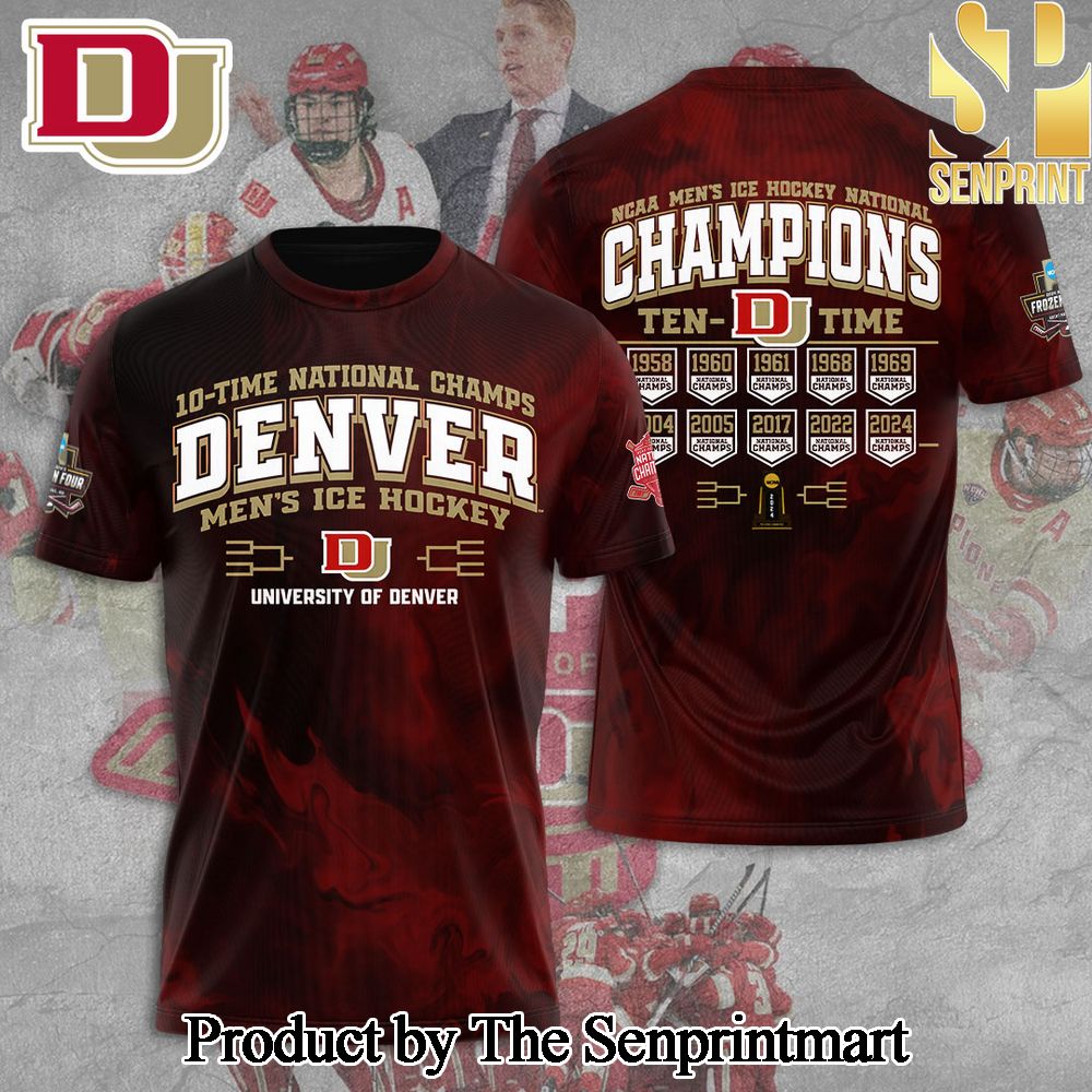 Denver Pioneers Men’s Ice Hockey 3D Full Printed Shirt – SEN3281