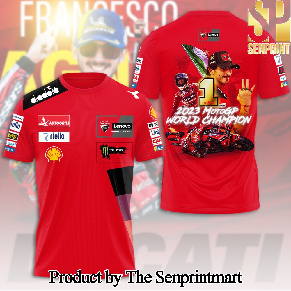 Ducati Lenovo Team x Francesco Bagnaia 3D Full Printed Shirt – SEN5182