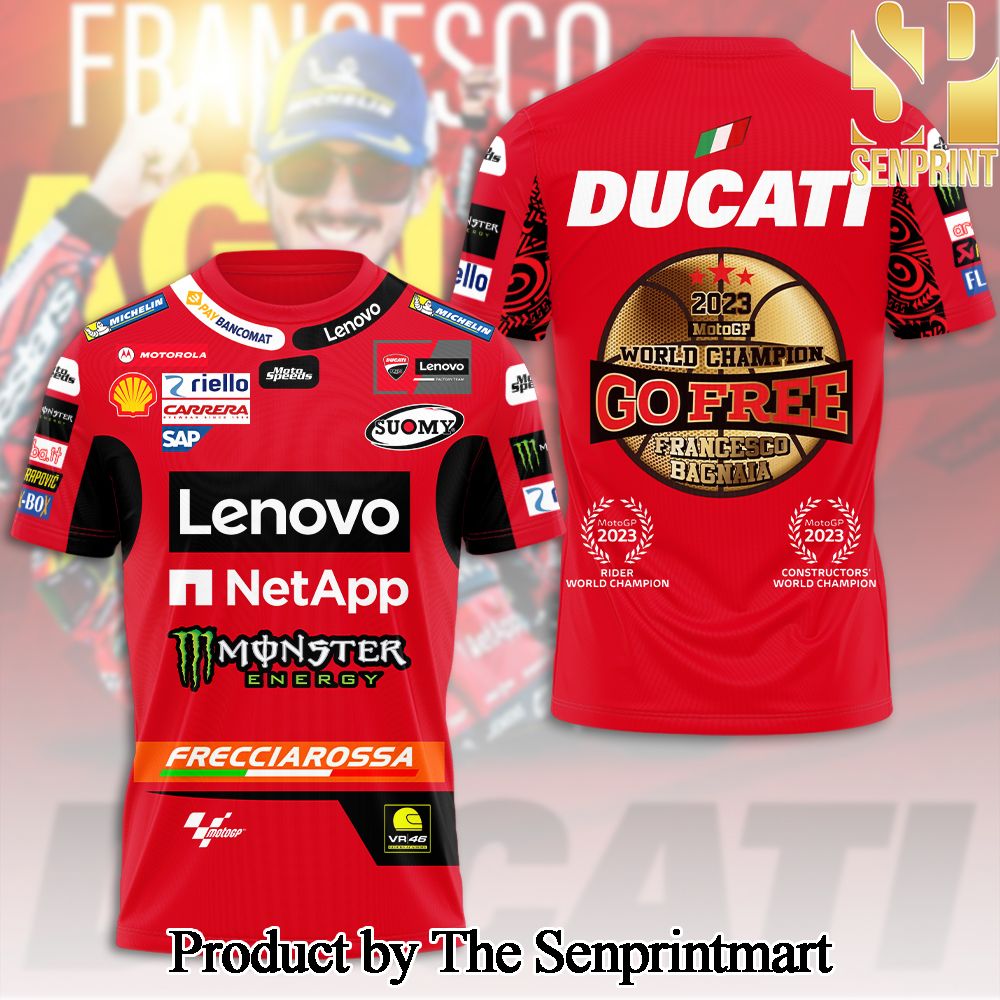 Ducati Lenovo Team x Francesco Bagnaia 3D Full Printed Shirt – SEN5194