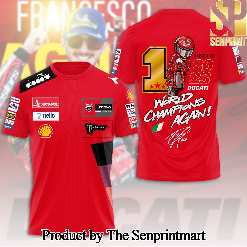 Ducati Lenovo Team x Francesco Bagnaia 3D Full Printed Shirt – SEN5195