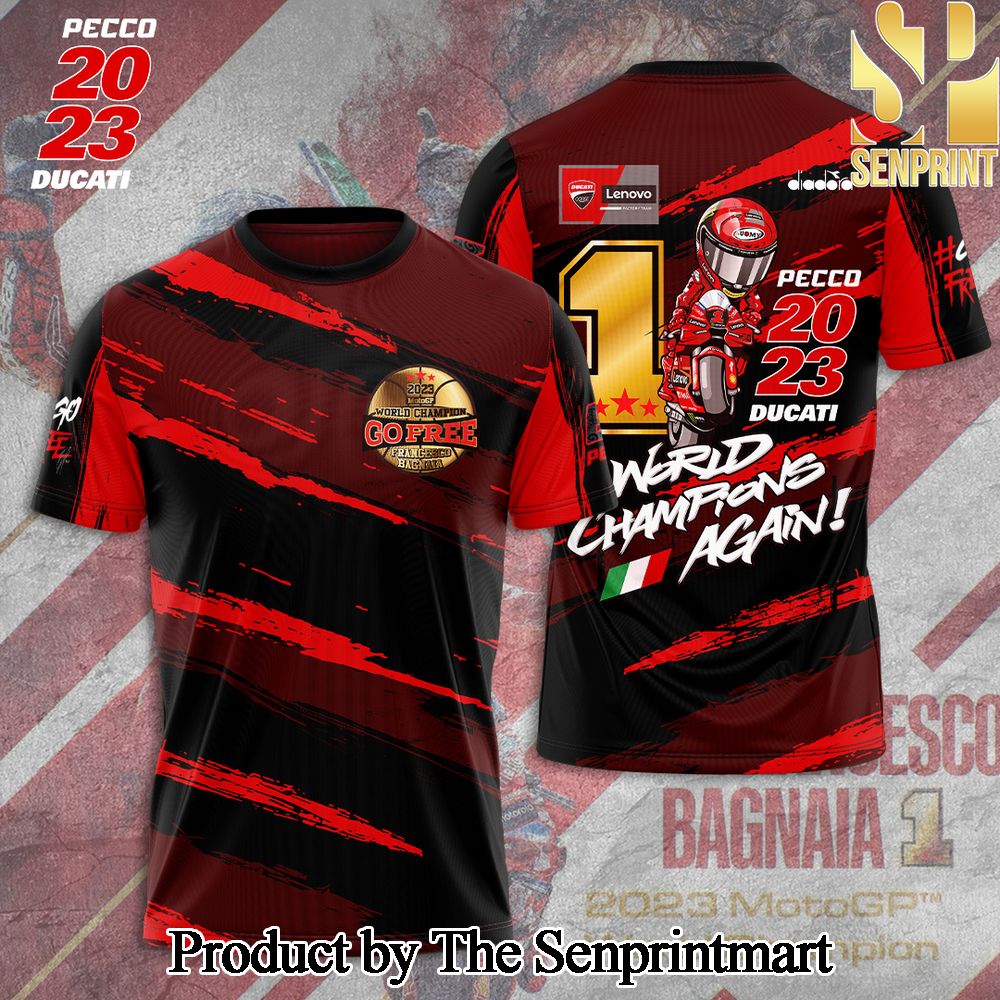 Ducati Lenovo Team x Francesco Bagnaia 3D Full Printed Shirt – SEN5216