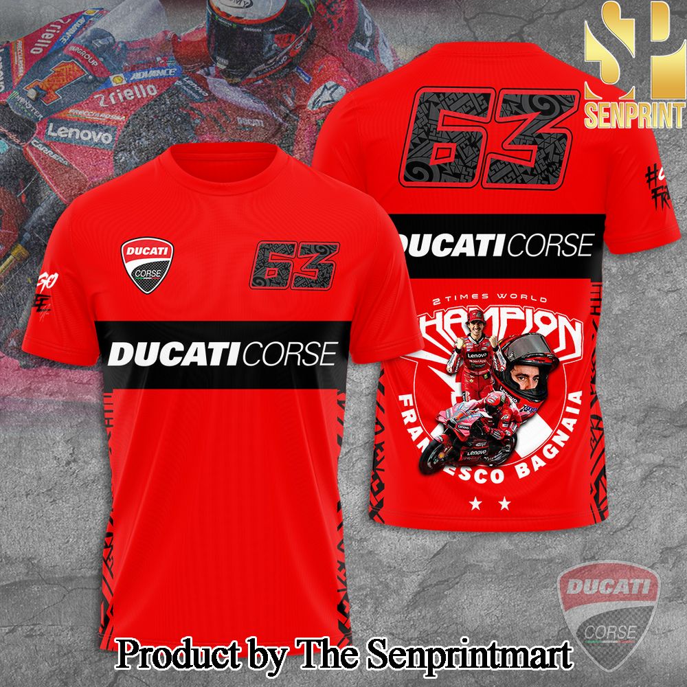 Ducati Lenovo Team x Francesco Bagnaia 3D Full Printed Shirt – SEN5241