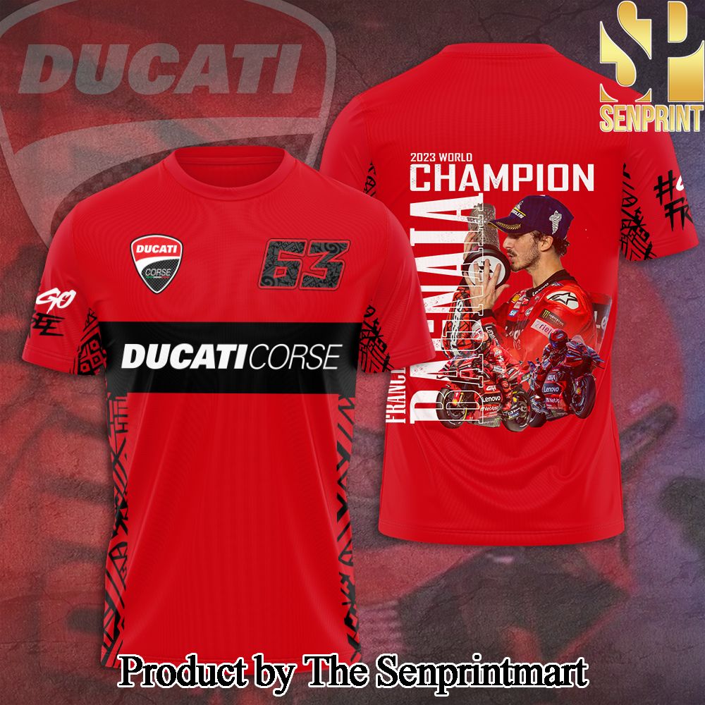 Francesco Bagnaia x Ducati Lenovo Team 3D Full Printed Shirt – SEN5221