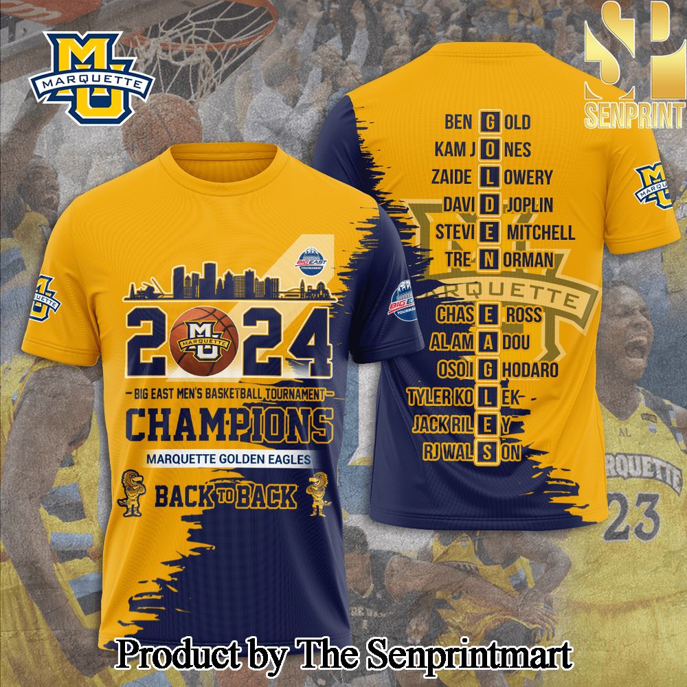 Marquette Golden Eagles Men’s Basketball 3D Full Printed Shirt – SEN3947