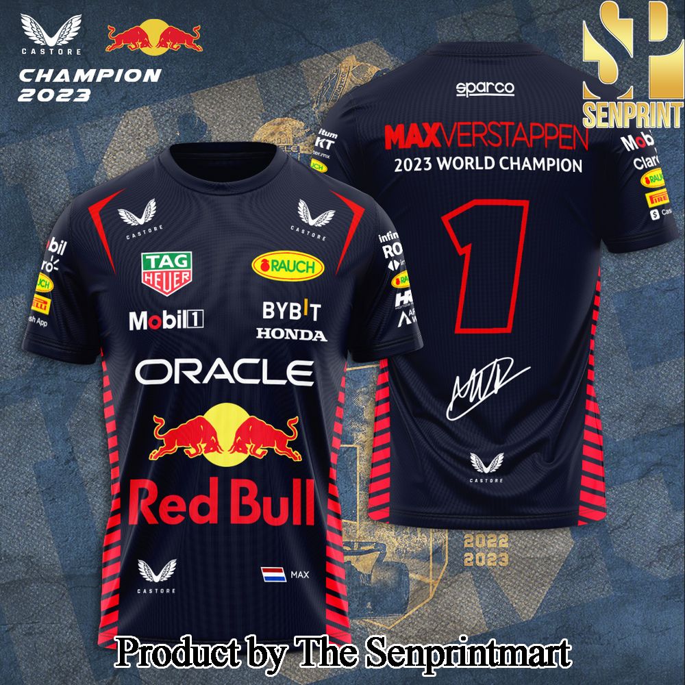 Red Bull Racing F1 2023 Champion 3D Full Printed Shirt – SEN6737