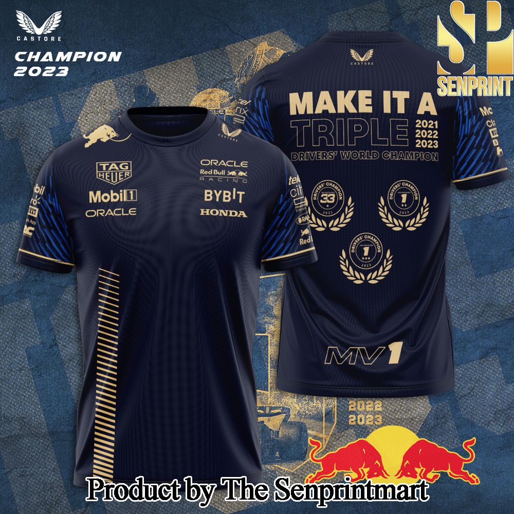 Red Bull Racing F1 2023 Champion 3D Full Printed Shirt – SEN6738