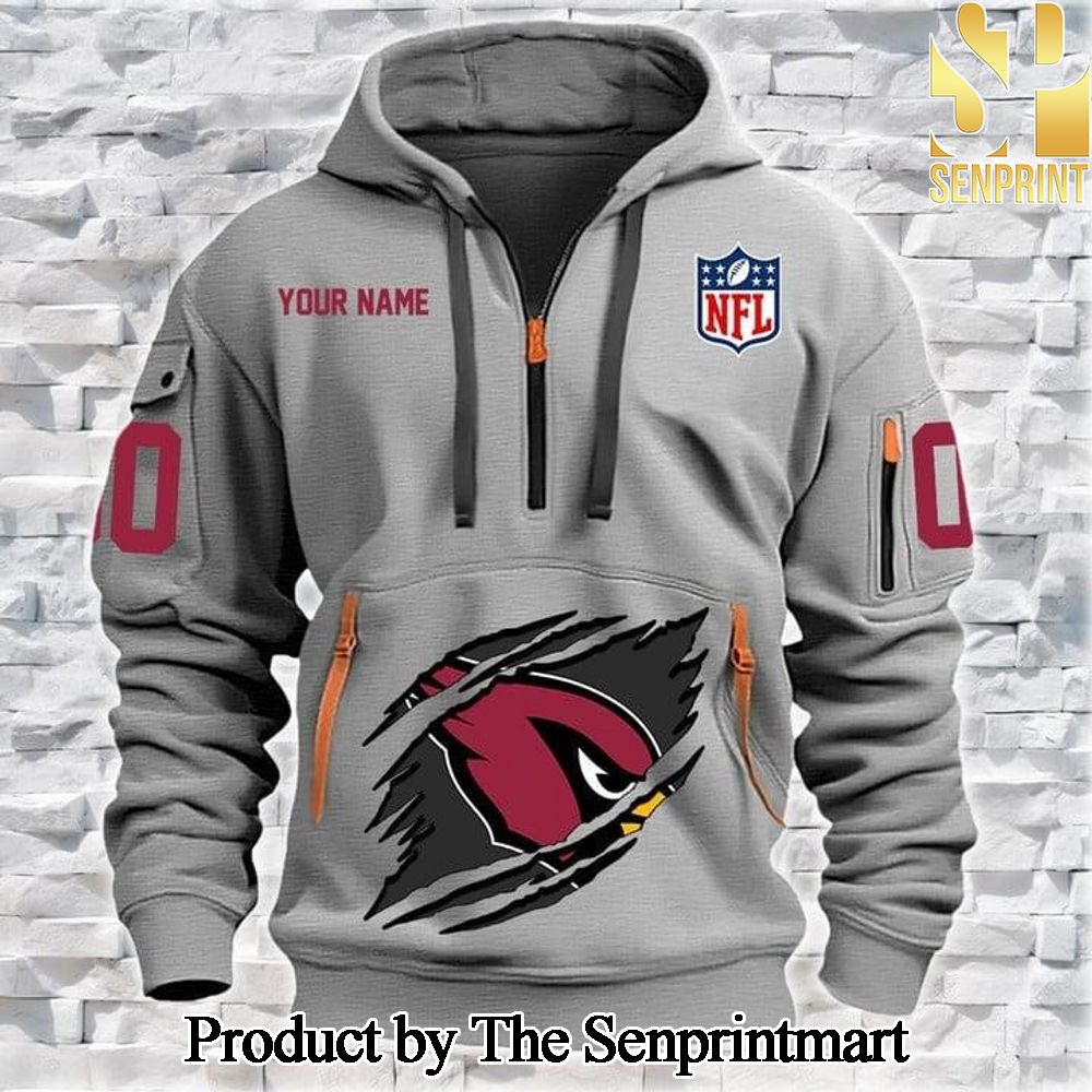 Arizona Cardinals Full Printed Unisex Quarter Zip Hoodie SEN0675