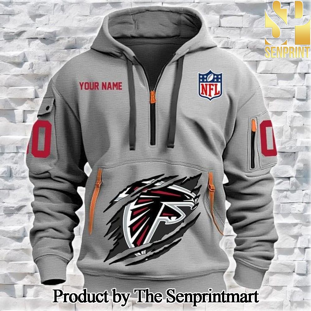 Atlanta Falcons Full Print Classic Quarter Zip Hoodie SEN0664