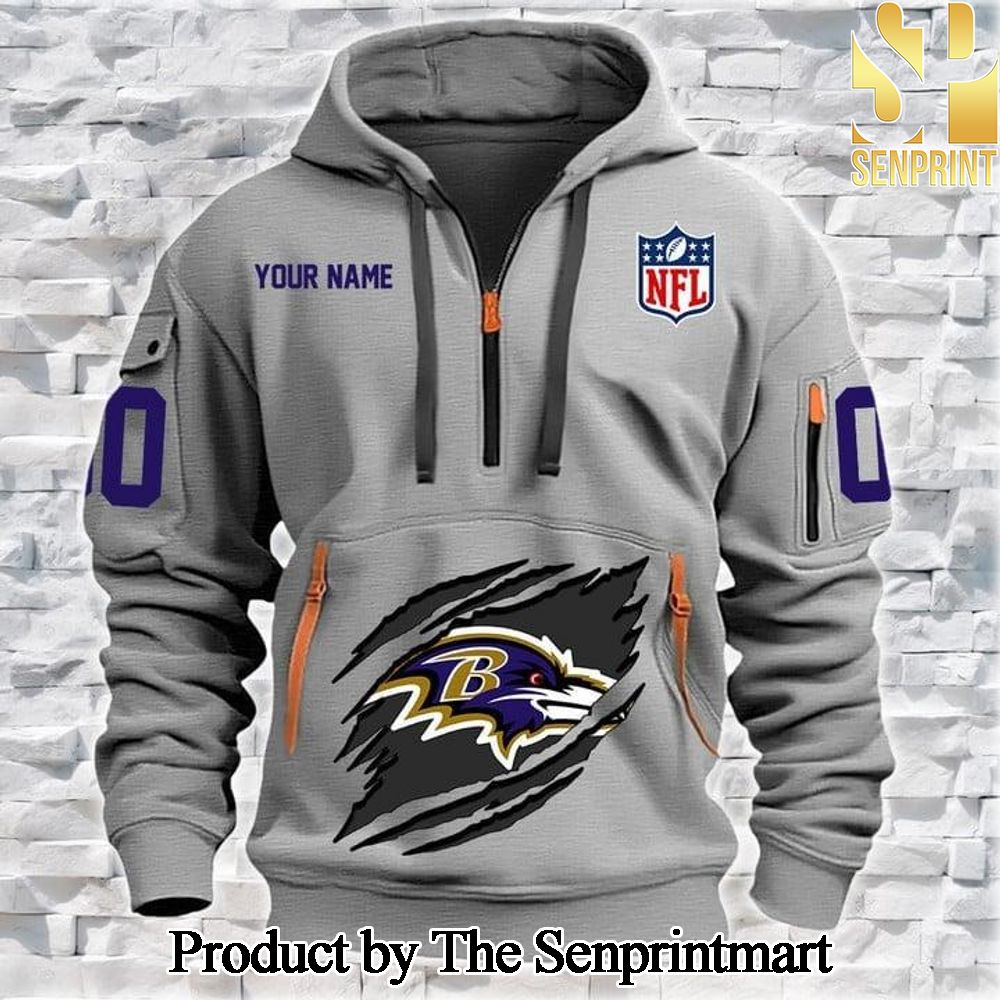 Baltimore Ravens For Fans 3D Quarter Zip Hoodie SEN0679