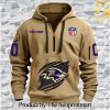 Baltimore Ravens Unique Full Printed Quarter Zip Hoodie SEN0700