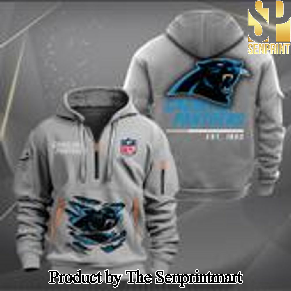 Carolina Panthers Full Print 3D Quarter Zip Hoodie SEN0654