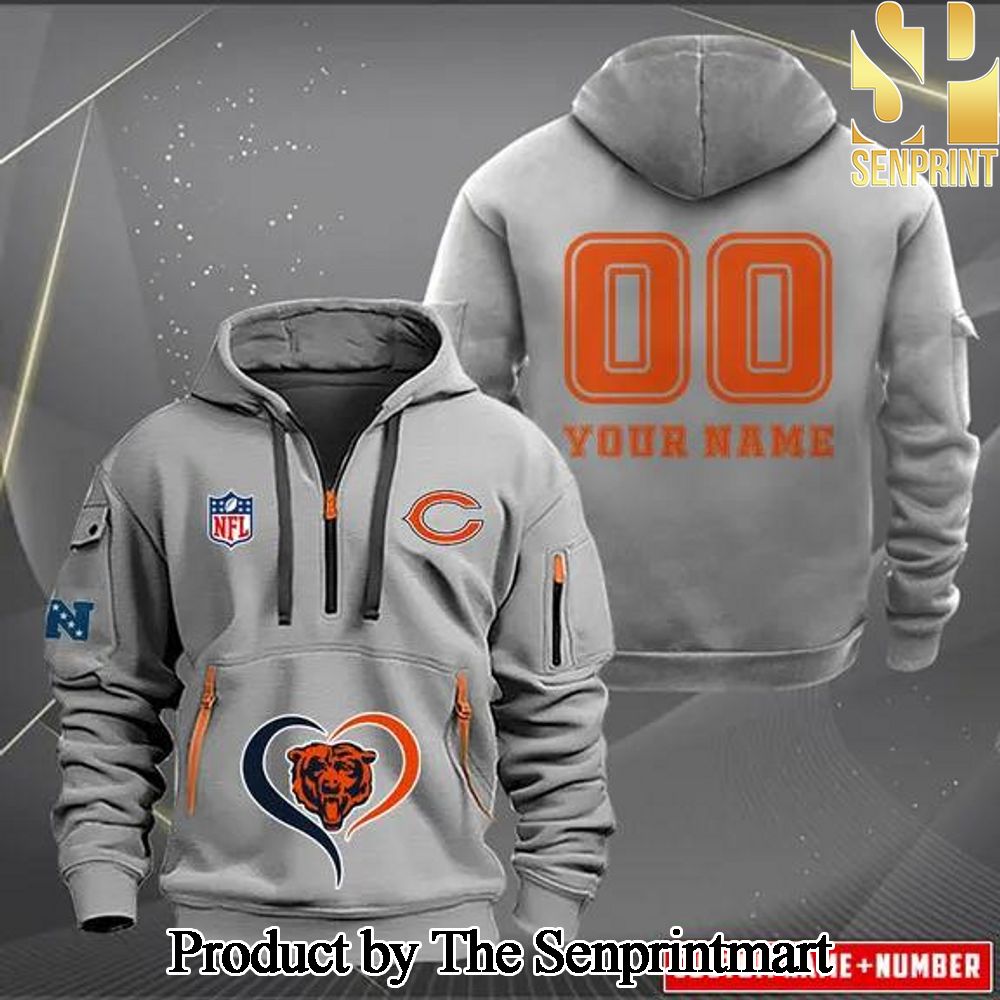 Chicago Bears Hot Outfit Quarter Zip Hoodie SEN0616